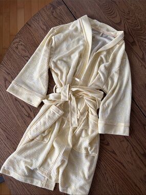 Light Yellow Women's Waffle Robe with Belt